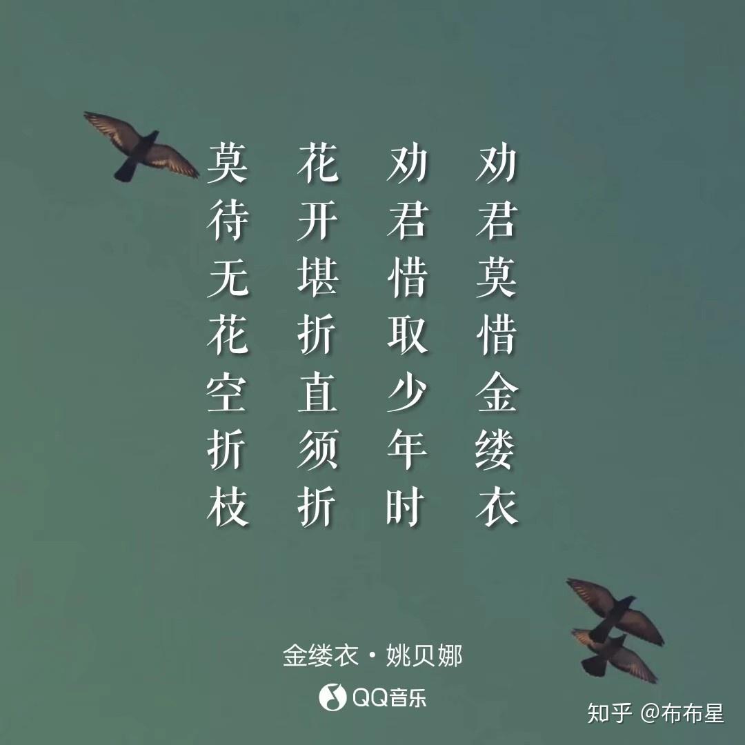 劝君莫惜金缕衣劝君须惜少年时花开堪折直须折荬待无花空折枝这首诗是