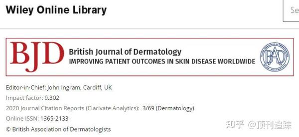 [期刊点评] 第三期British Journal Of Dermatology（IF=9.302） - 知乎