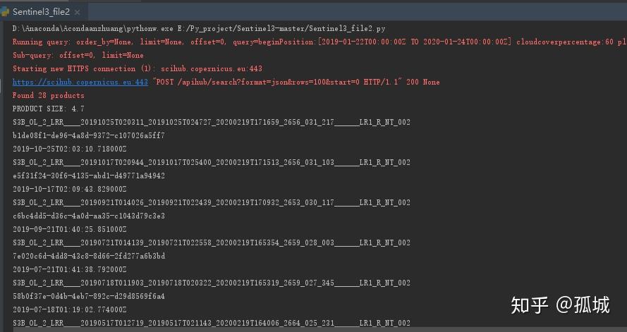 Python 下载哨兵Sentinel数据（Sentinel-1~3） - 知乎