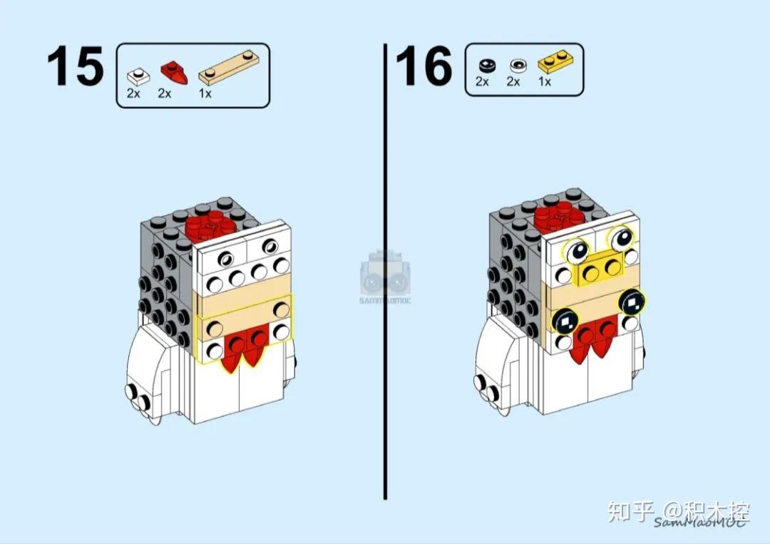 送图纸了18款乐高动物人仔方头化