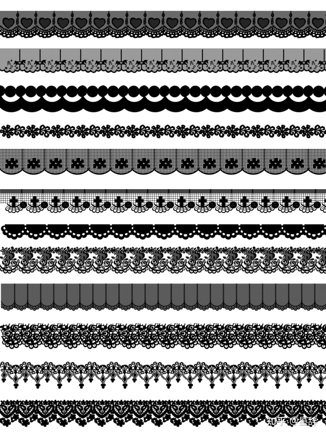 超好看蕾丝笔刷ps和procreate通用