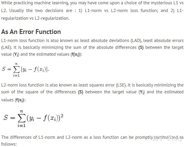 Differences between L1 and L2 as Loss Function and Regularization - 知乎