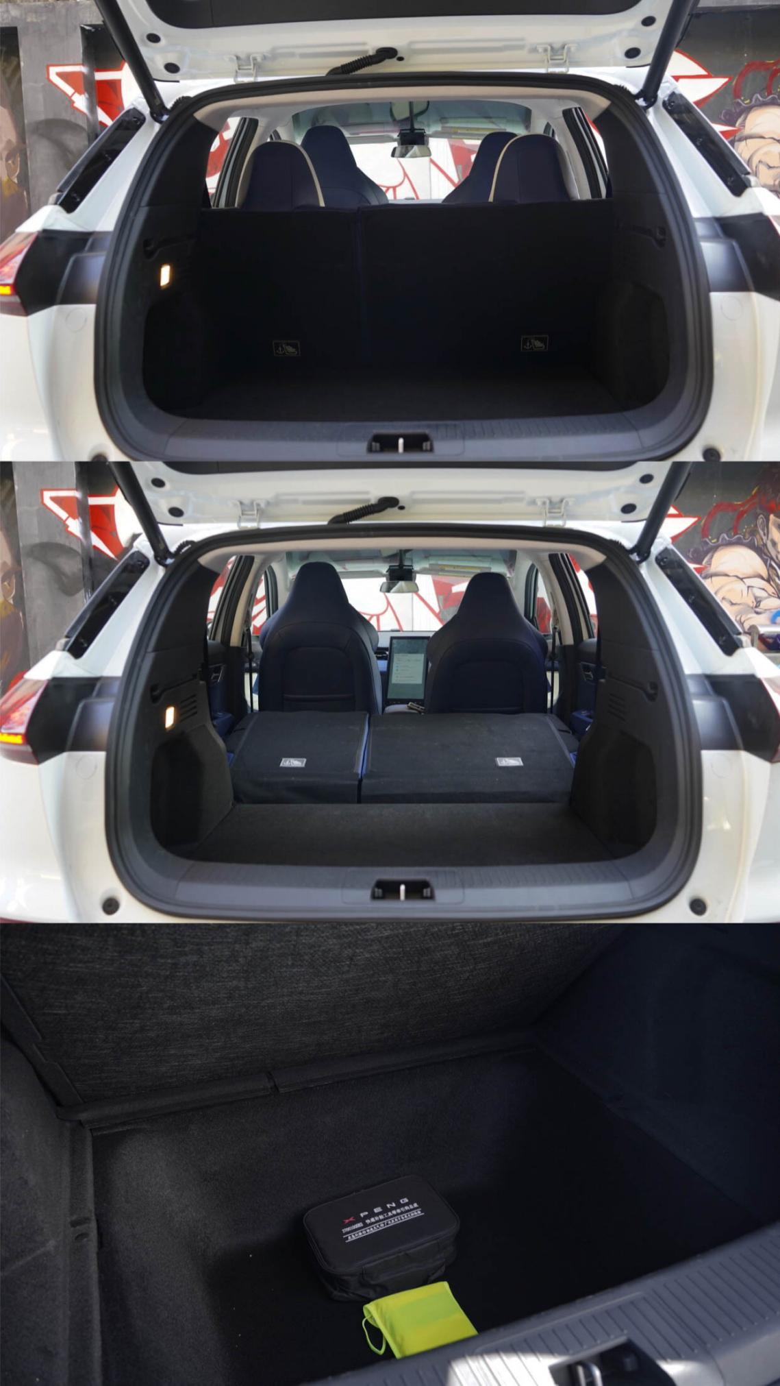 但还好小鹏g3i的后排座椅支持比例放倒,为后备箱提供更充裕的空间