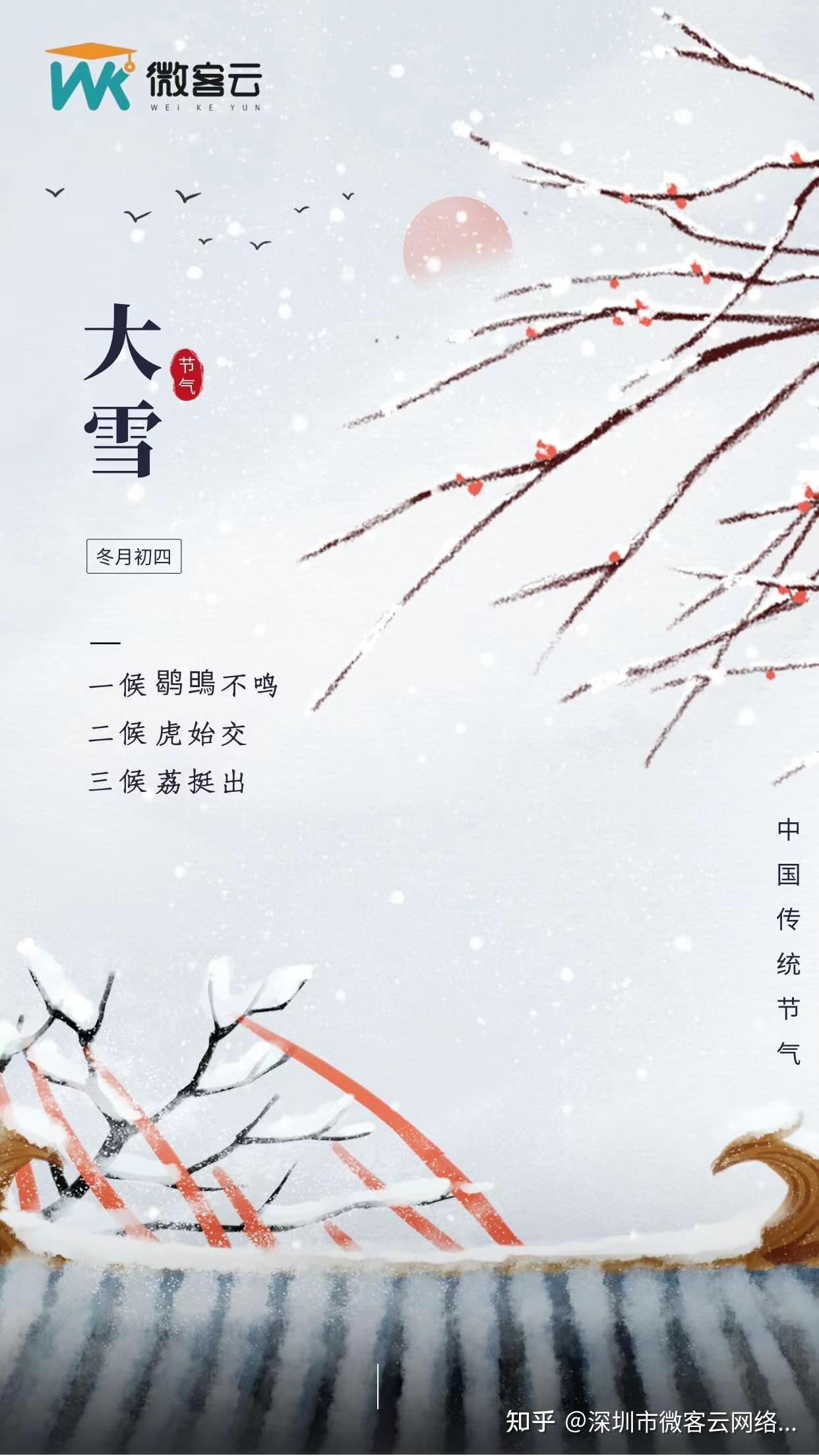今天是我国传统节气大雪.农历冬月初四.