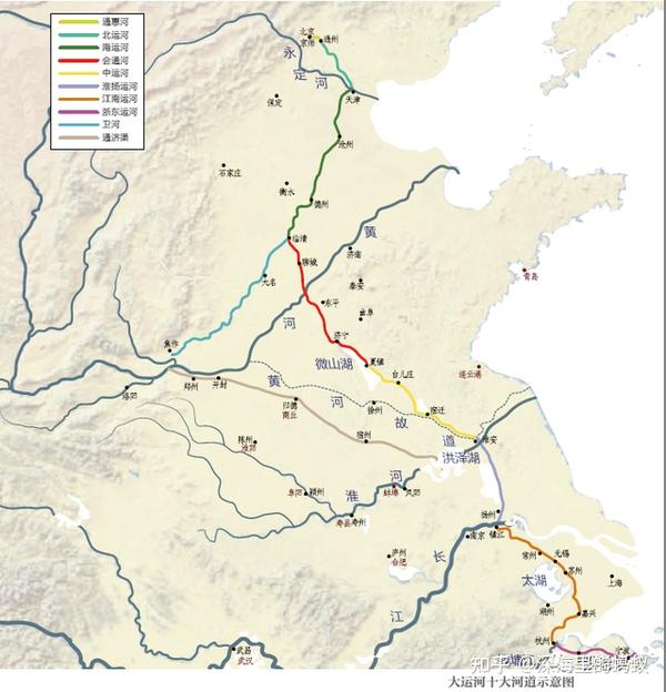 中国运河地图全图(京杭大运河全图)