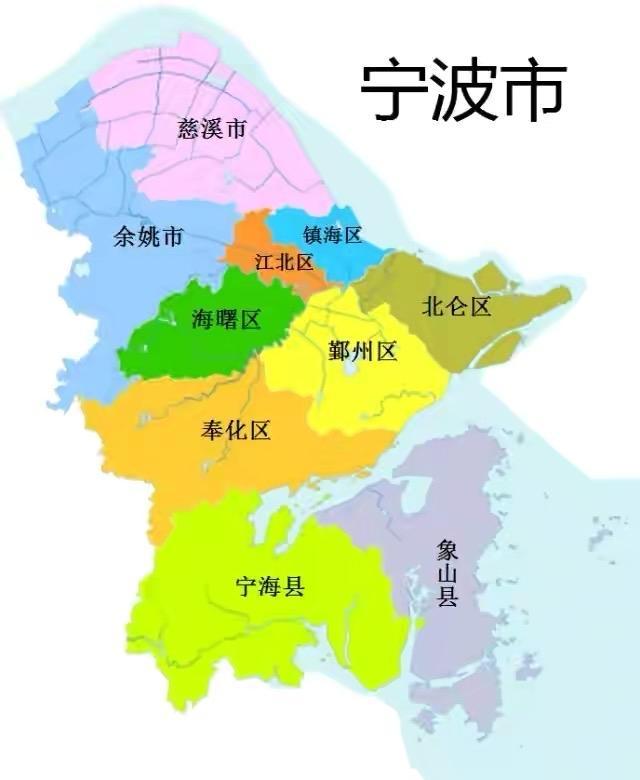 宁波市各区分布图图片