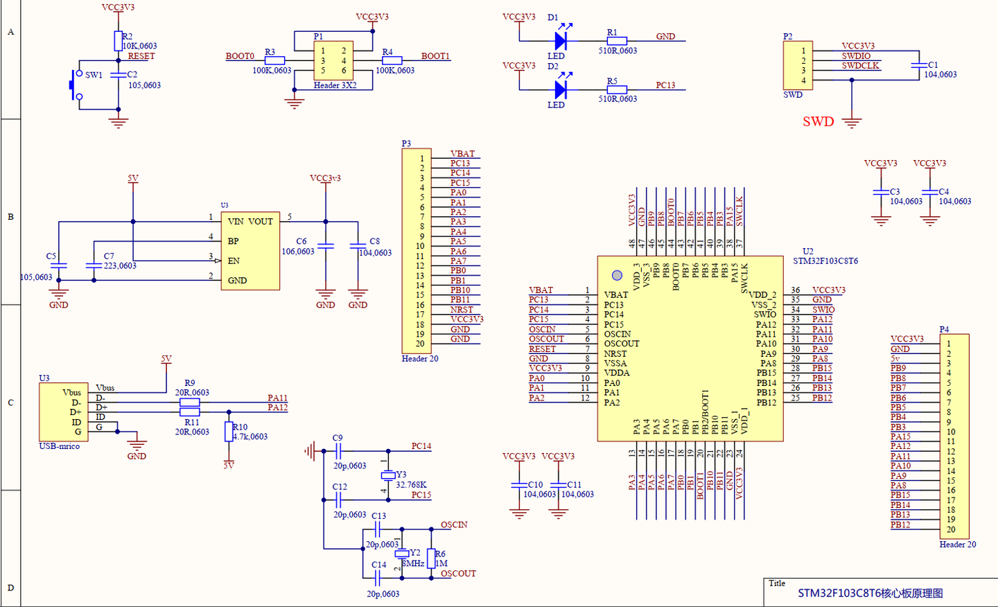 Принципиальная схема stm32