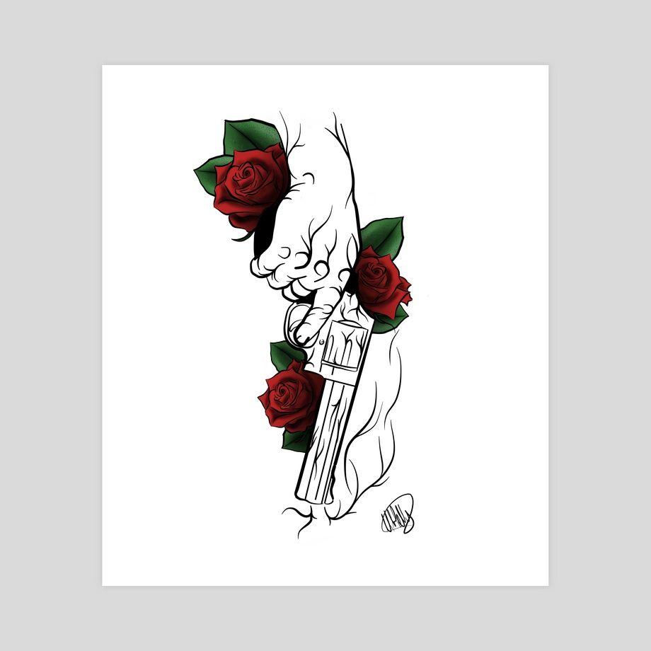 有没有红玫瑰和枪的图片
