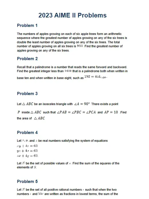 AIME数学竞赛历年真题分享 - 知乎