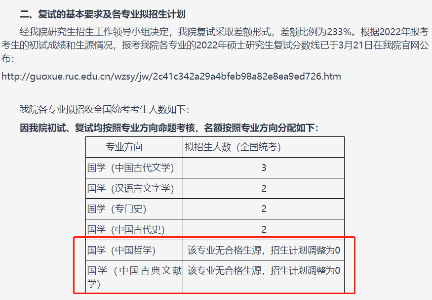 985多專業0人上線直接取消招生計劃