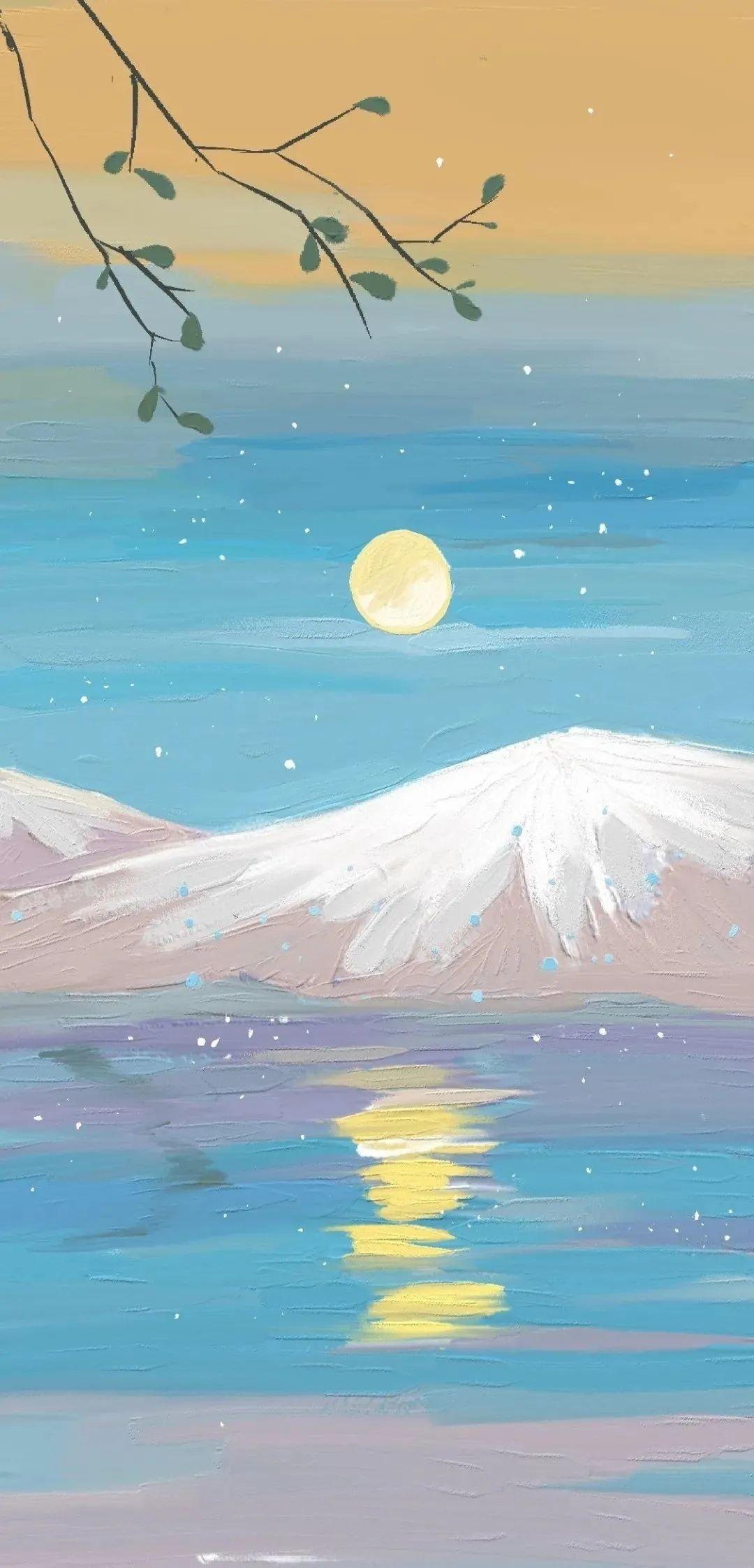 唯美月亮插画壁纸