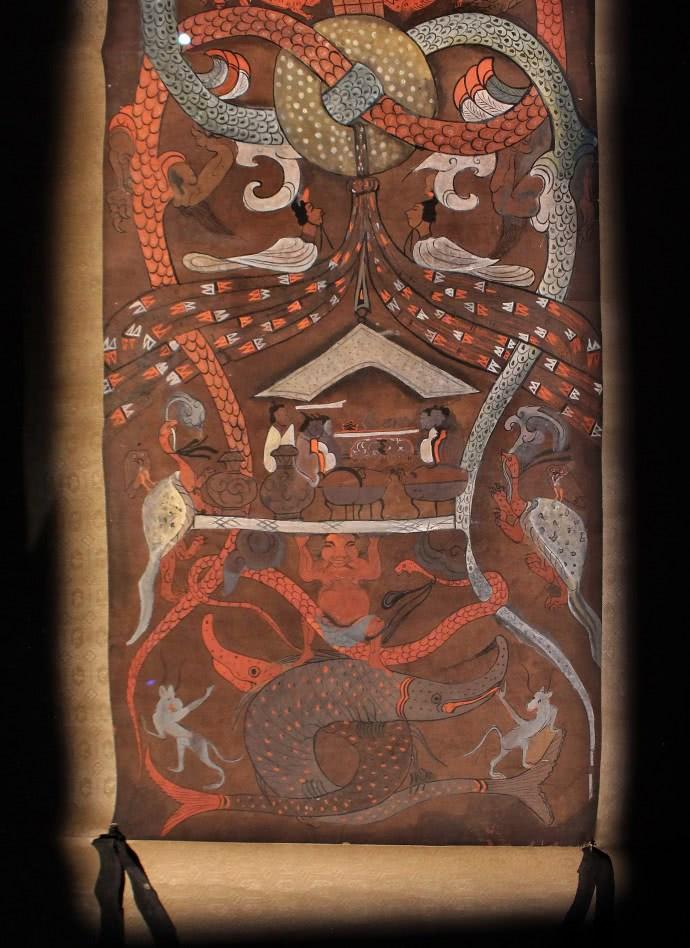 《马王堆汉墓帛画》,西汉,湖南省长沙市马王堆1号墓出土,上宽92厘米