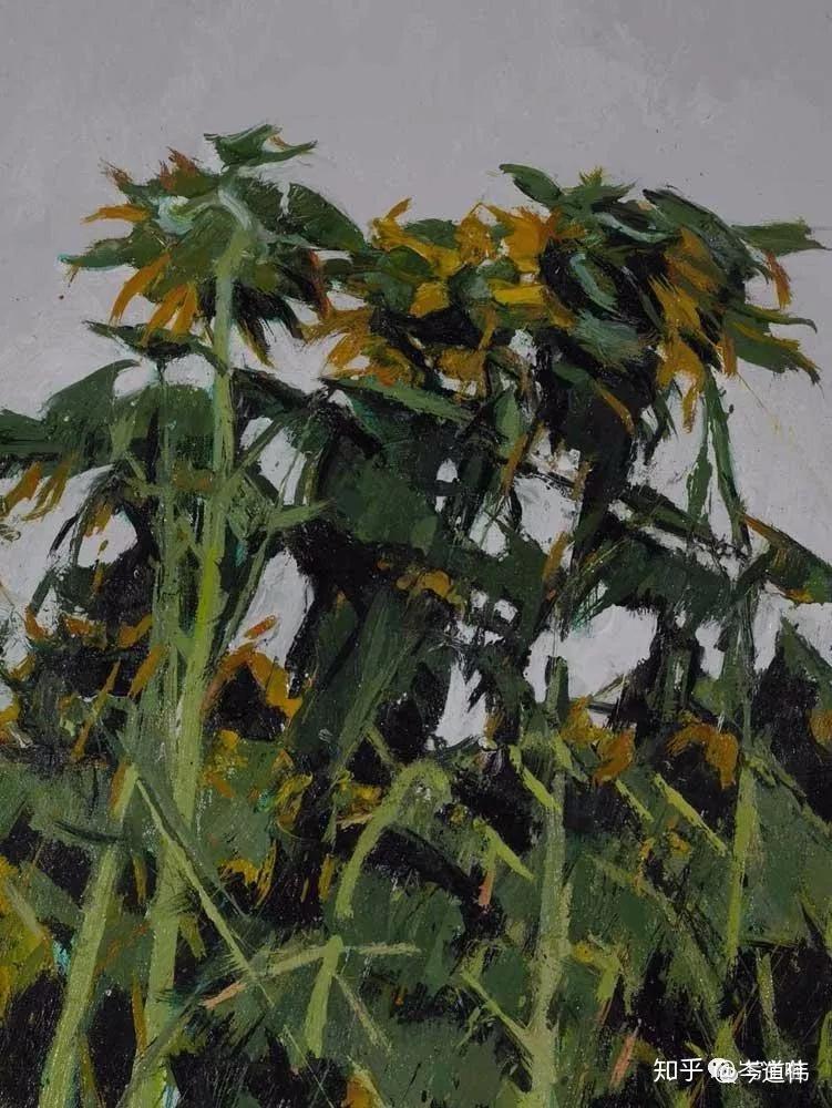 许江的向日葵油画图片