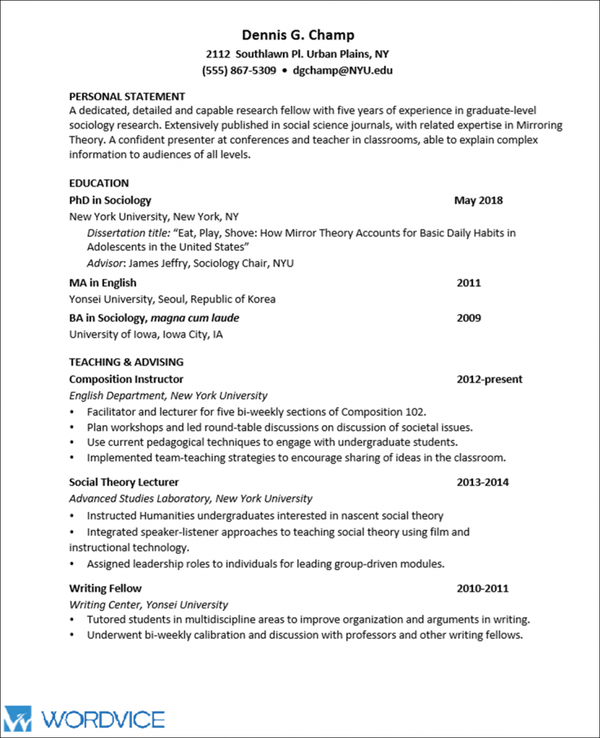 how to mention thesis in resume