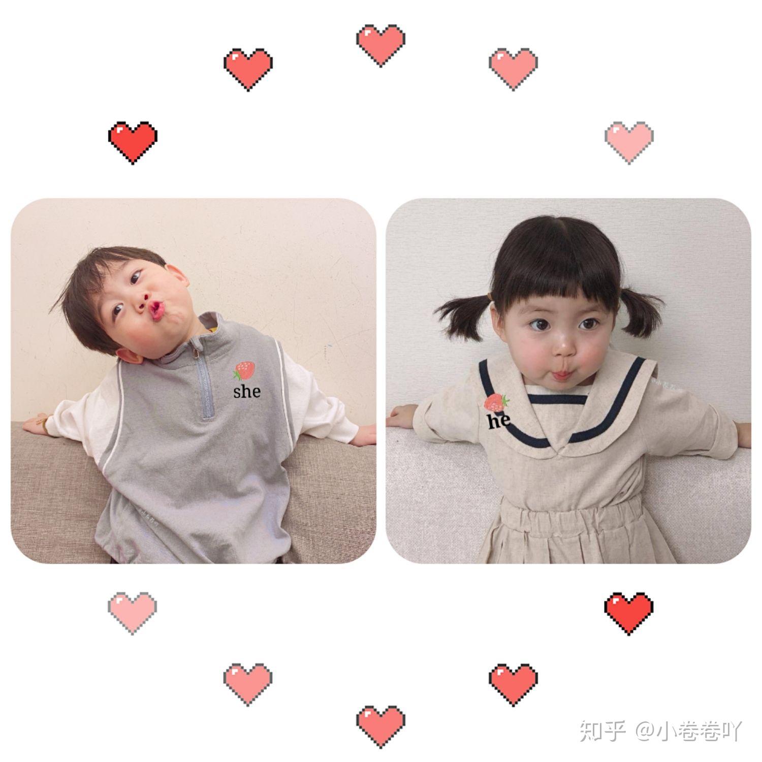 原创萌娃情侣头像罗熙情侣头像大q宝情侣头像金雪情侣头像