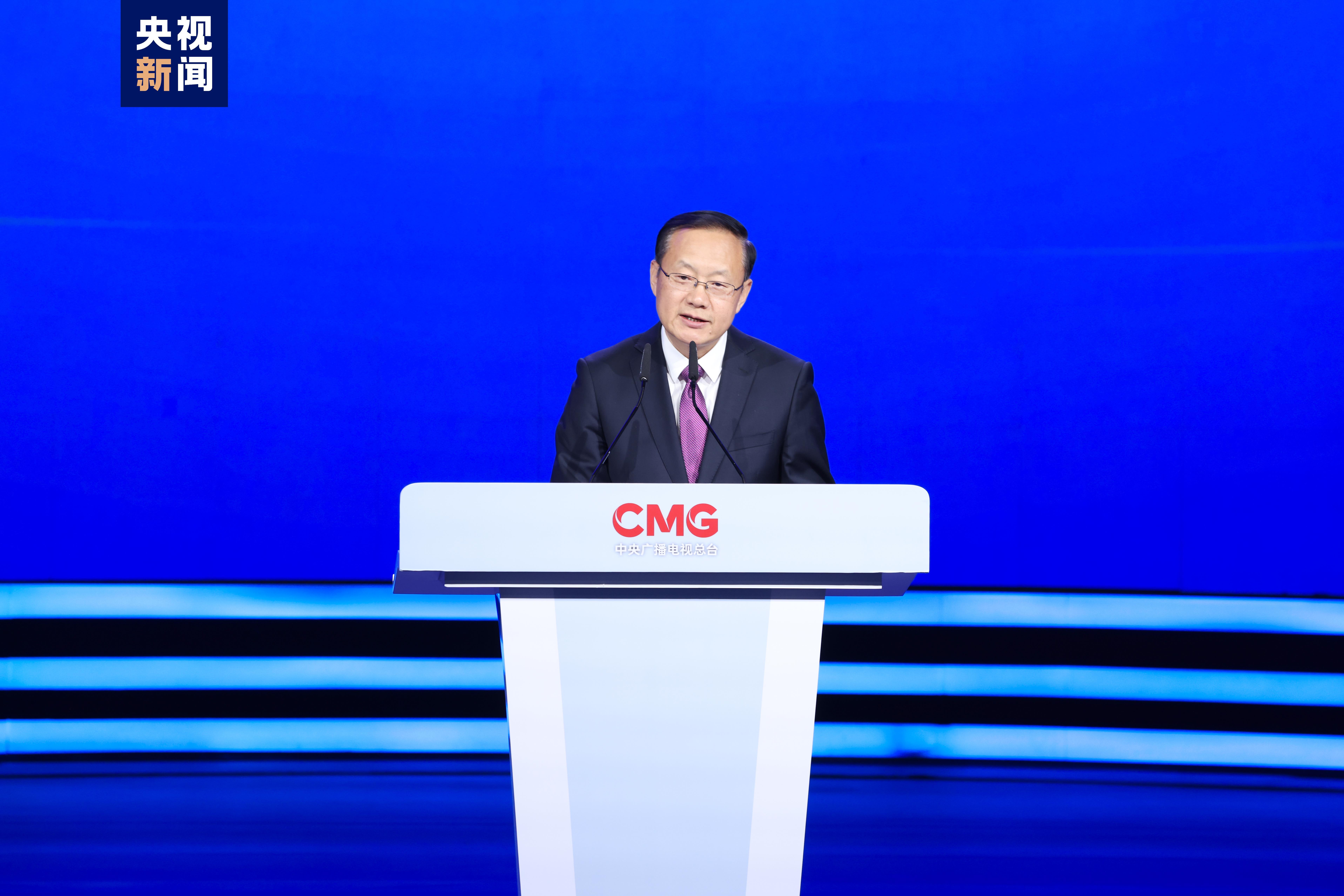 孙业礼在致辞中表示,新闻媒体特别是视频媒体是推动高质量共建"一带一