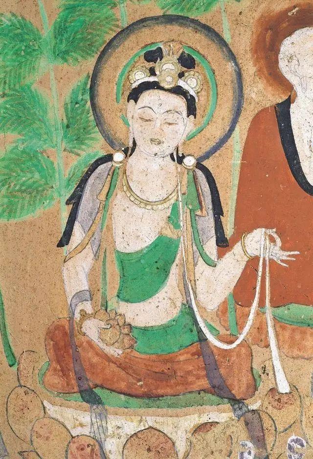 上正中)之胁侍菩萨1【640x939】南朝画家张僧繇式的风格,俗称"张家样"