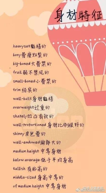 正确用英语描述一个人