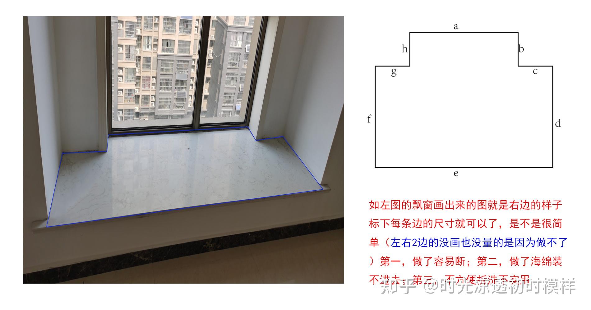 飘窗尺寸测量示意图图片