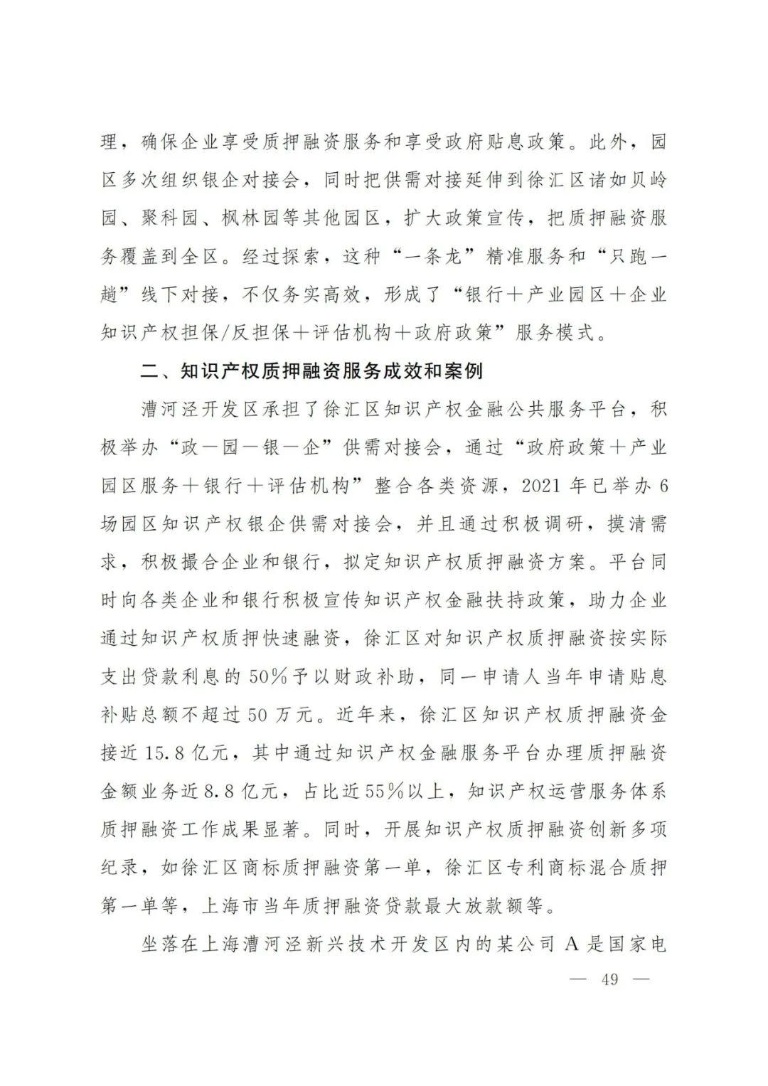 2021年上海知识产权质押融资工作十大典型案例