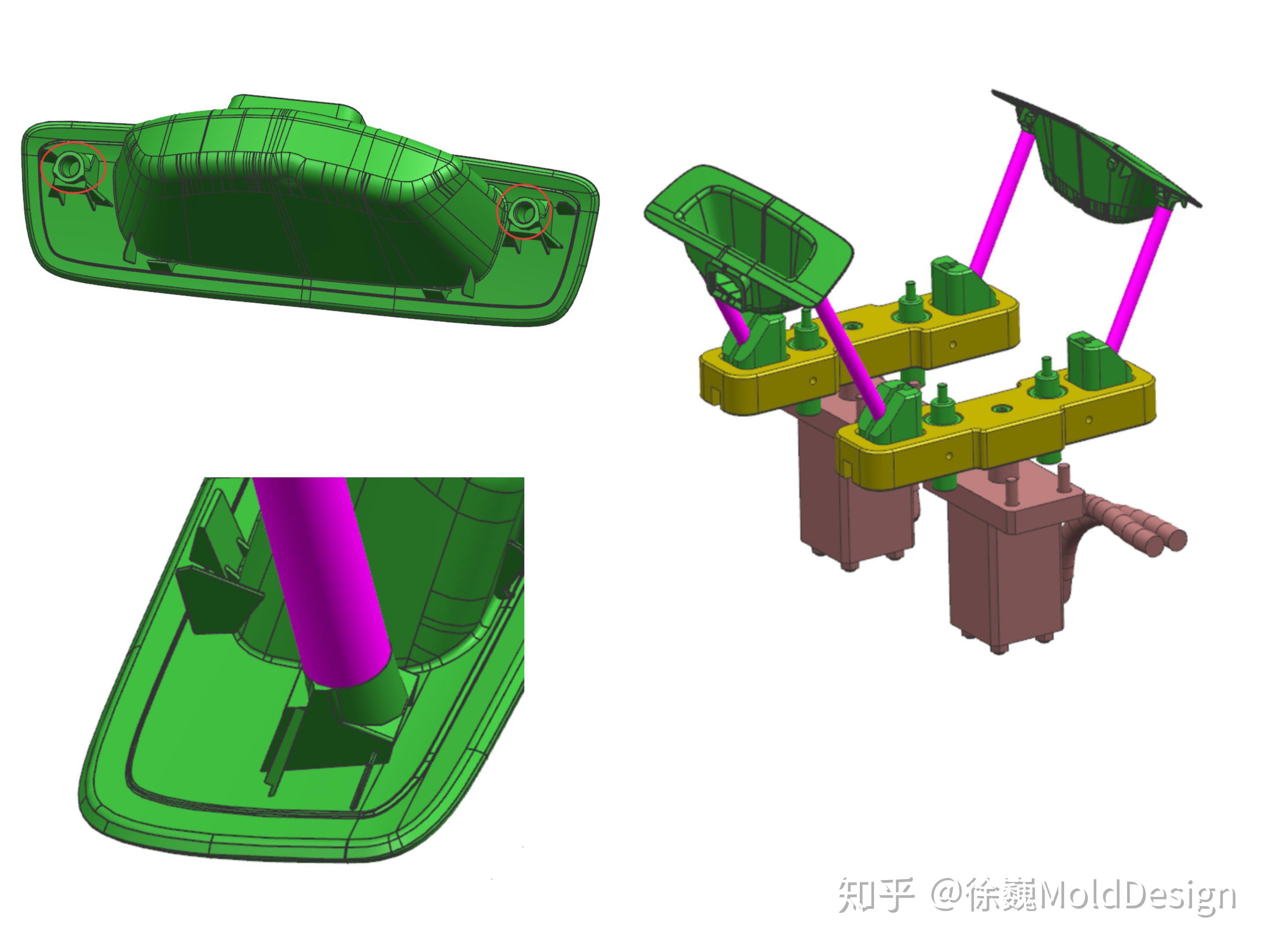 汽车注塑模具前模斜顶后模斜抽小产品结构多