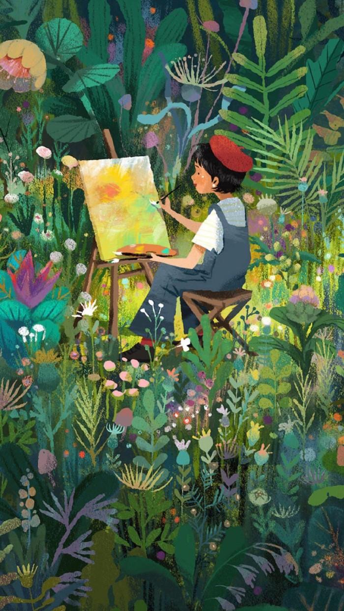 极富美感的绿色系壁纸(无水印)(绿色壁纸唯美可爱)