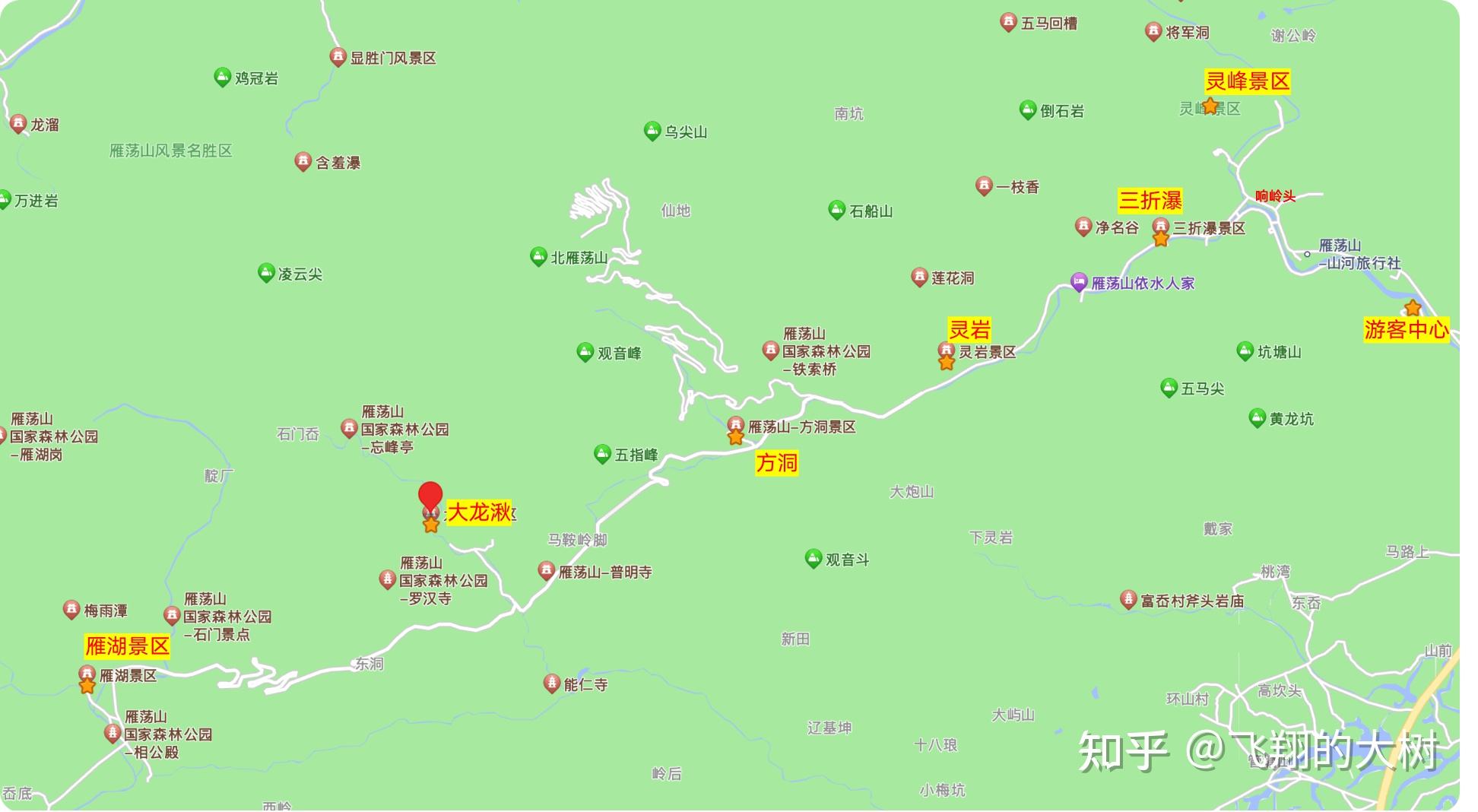 雁荡山景区导游地图图片