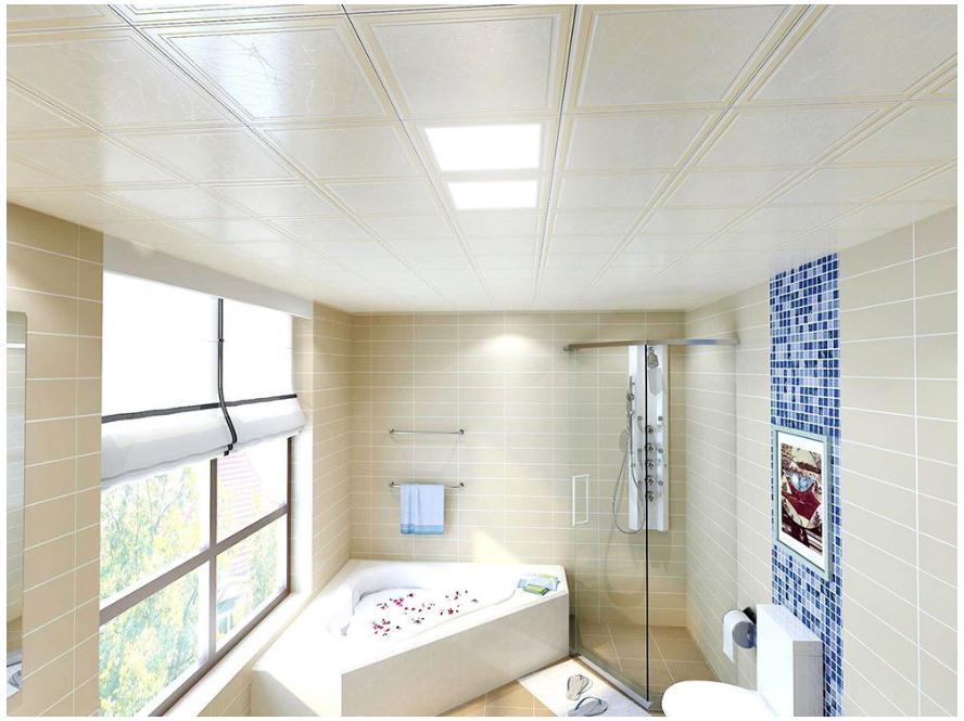 pvc塑料扣板是比较常见的卫生间吊顶材料,卫生间多水,湿气比较重,吊顶