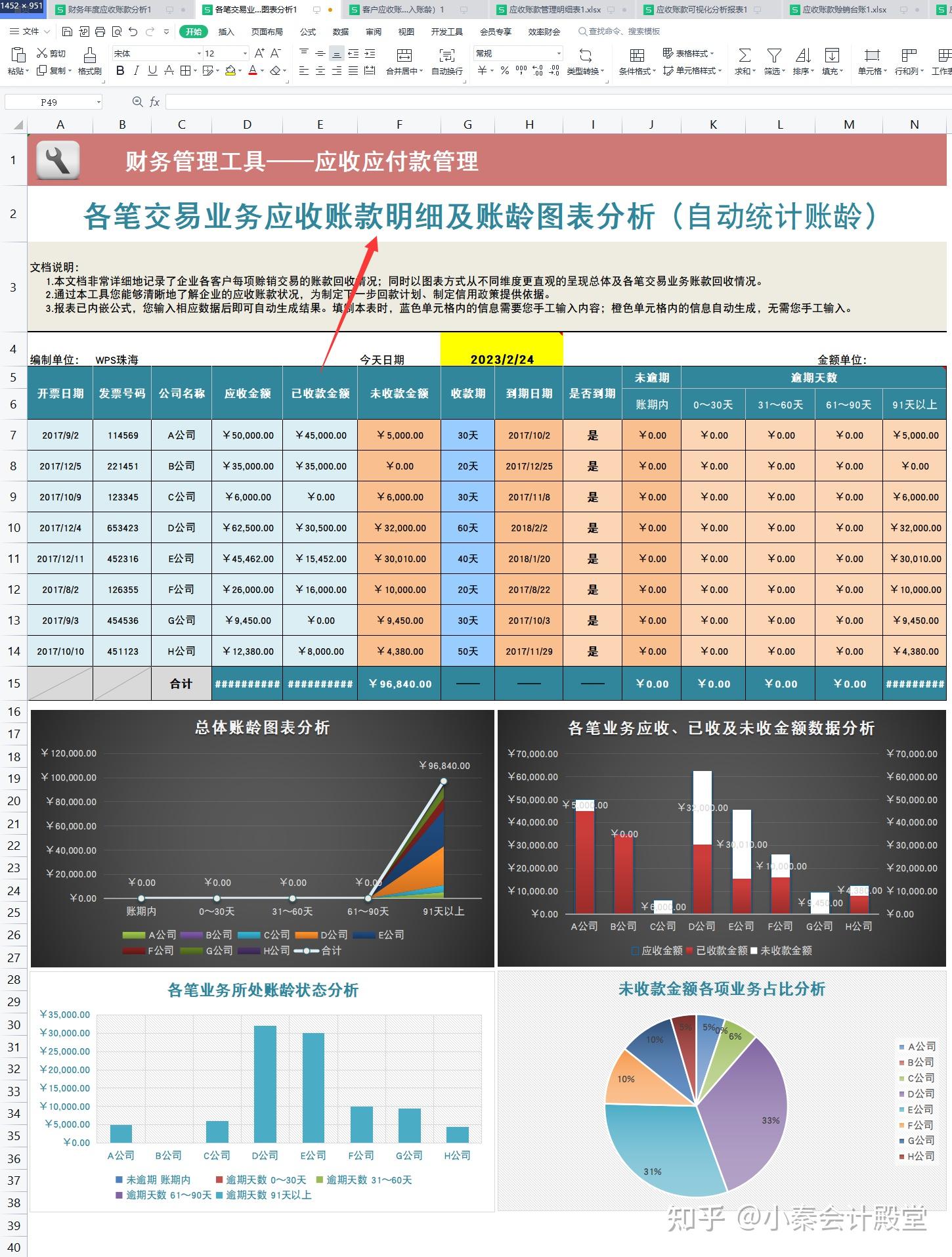 发现一广东女会计,做的45个Excel应收应付账款表格模板,很好用 - 知乎