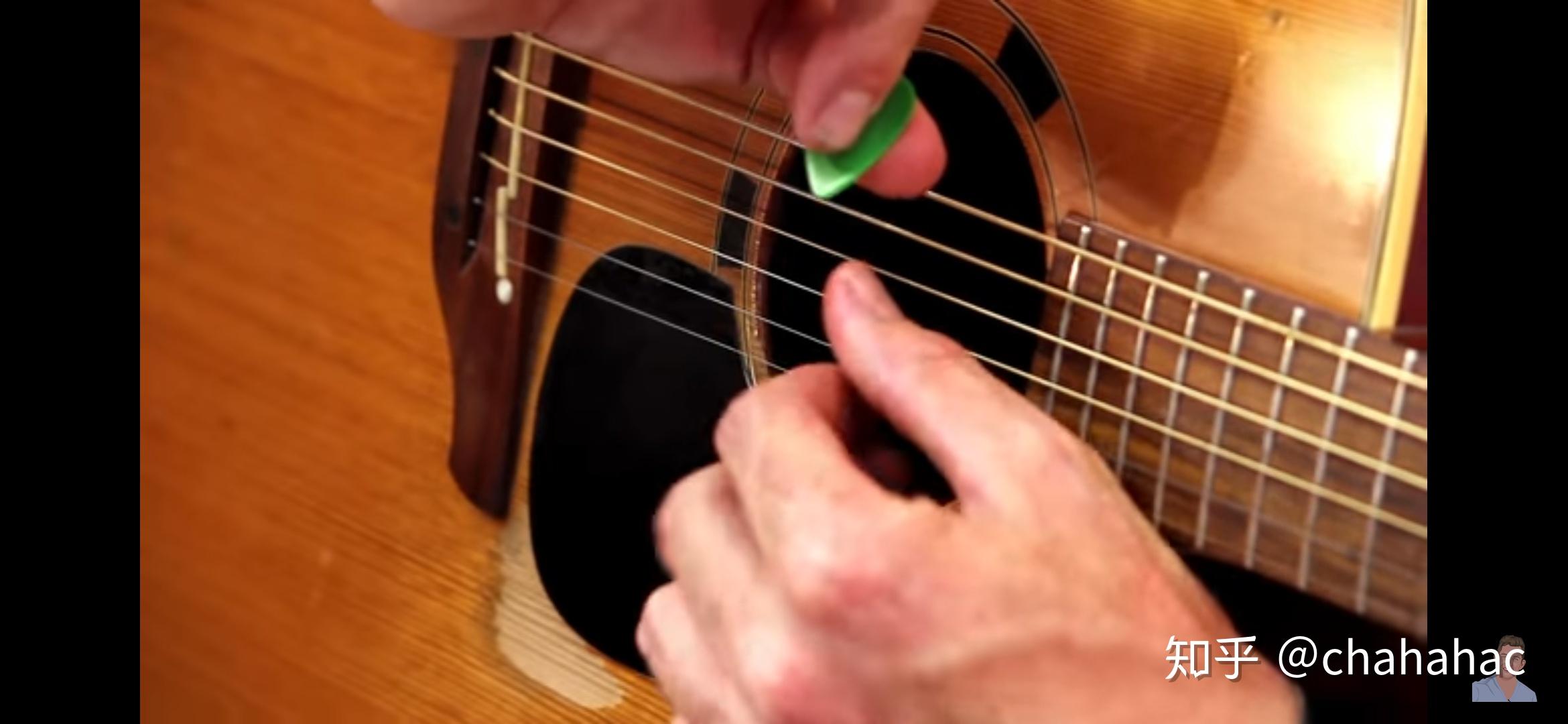 民谣吉他用拨片扫弦具体怎么拿怎么扫求各种角度的图