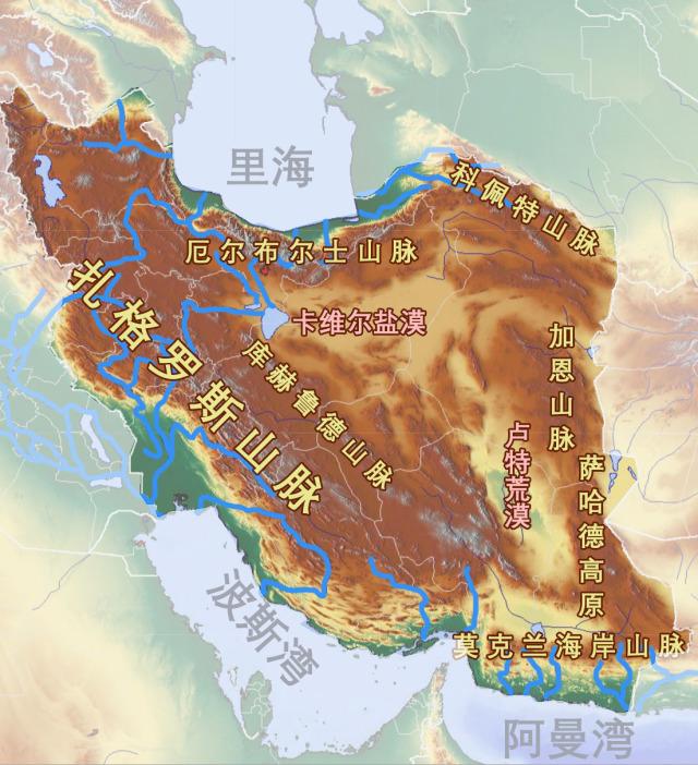 伊朗高原 地图图片