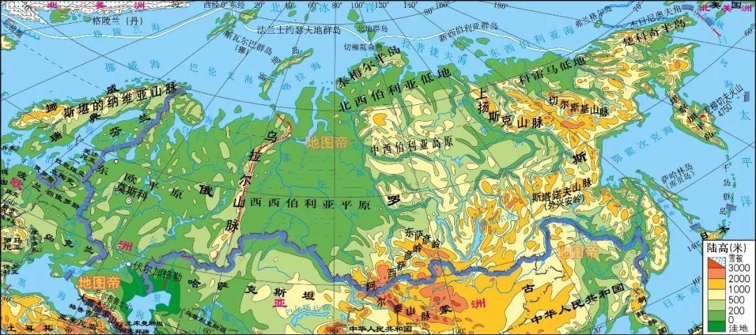 俄罗斯简图地形图片
