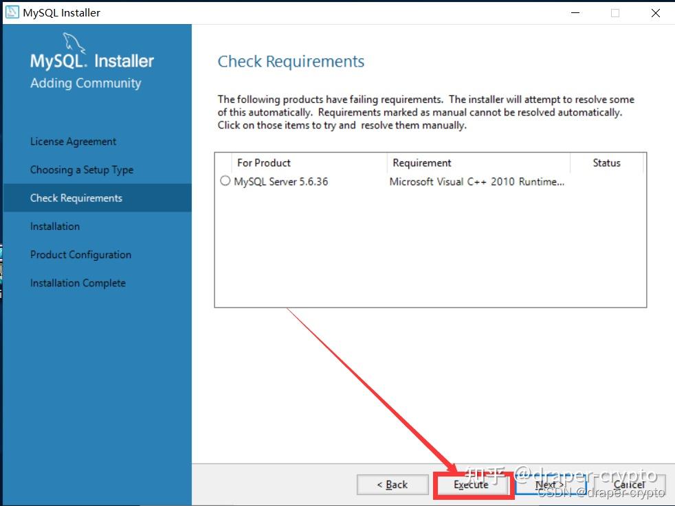 Windows mysql one or more product requirements have not been