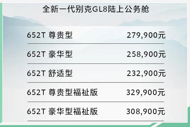 别克全新一代gl8esgl8正式上市售价2329万起