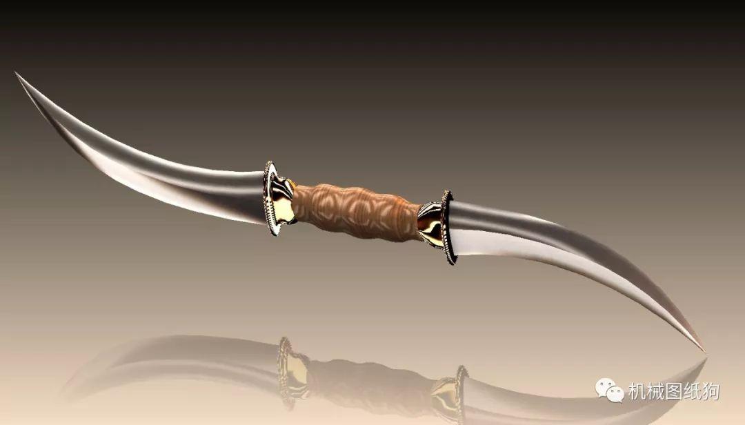 武器模型haladie印度双刃剑模型