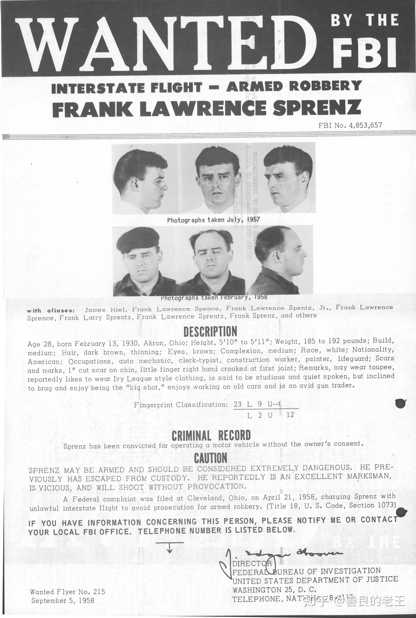 开飞机抢银行历史上被一头牛逮捕的FBI十大通缉犯飞行银行劫匪- 知乎