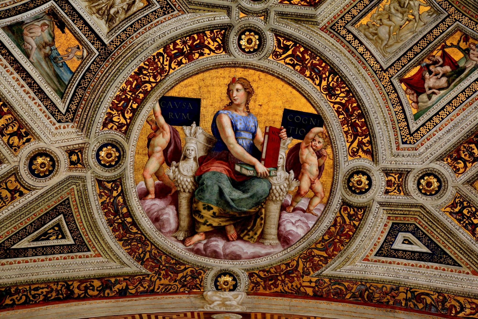 梵蒂冈博物馆8拉斐尔画室3签字厅壁画雅典学院圣礼之争帕尔纳斯山三德