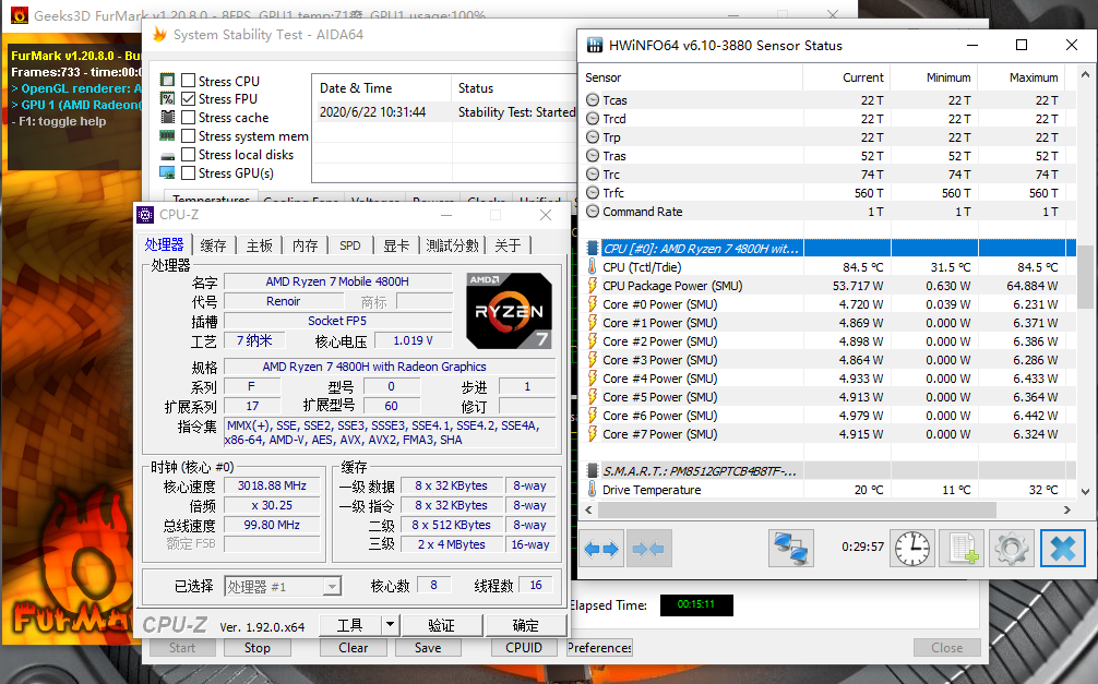 amdyes上了r74800h的车机械革命s2air