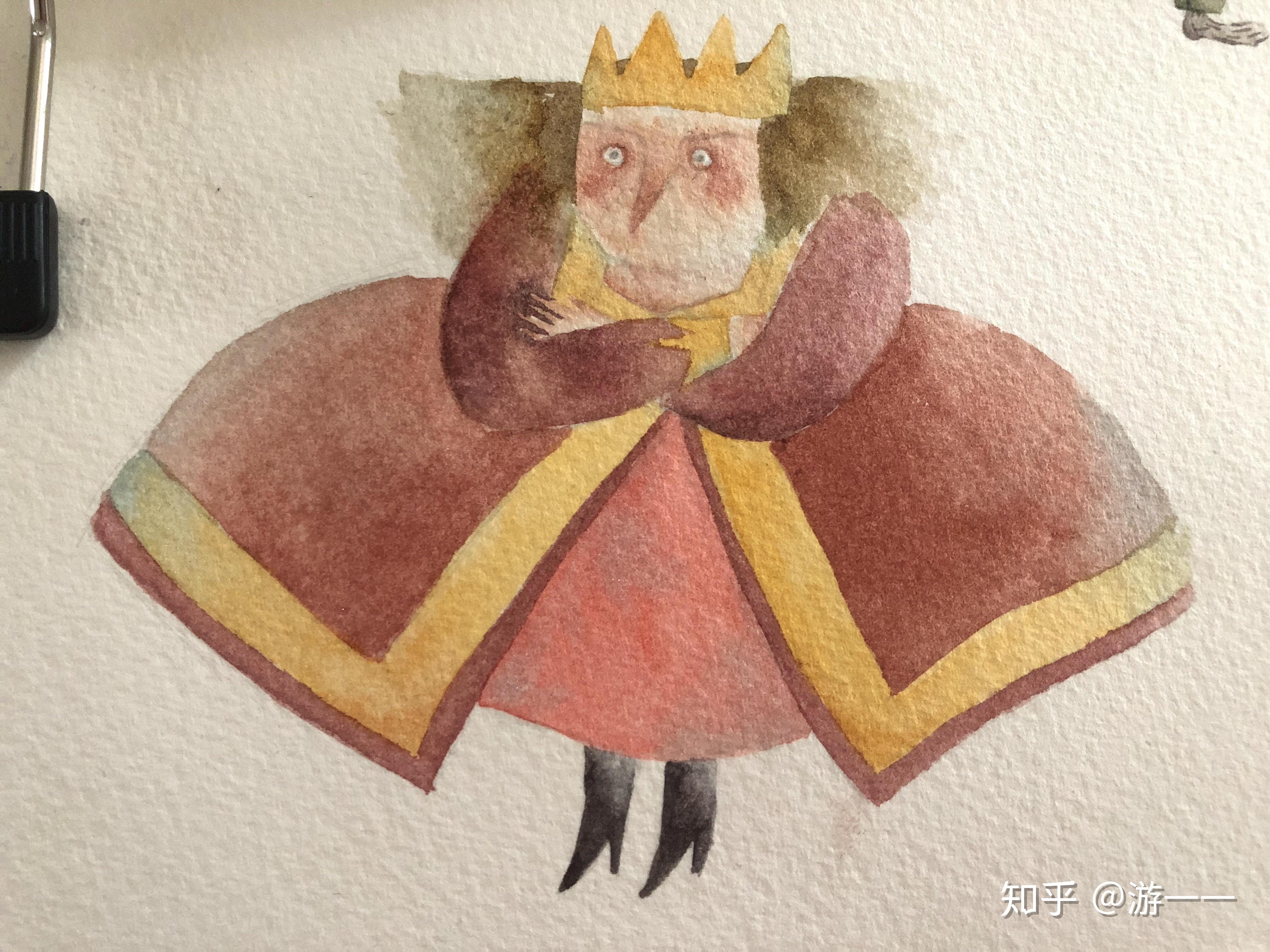 ysa教程水彩儿童插画人物之红心皇后