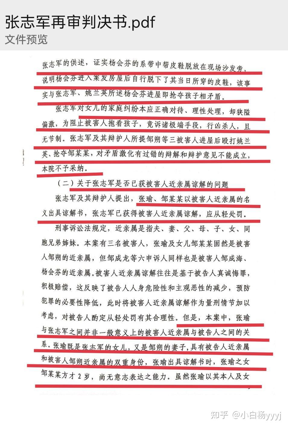 张志军故意杀人案再审 部分判决书