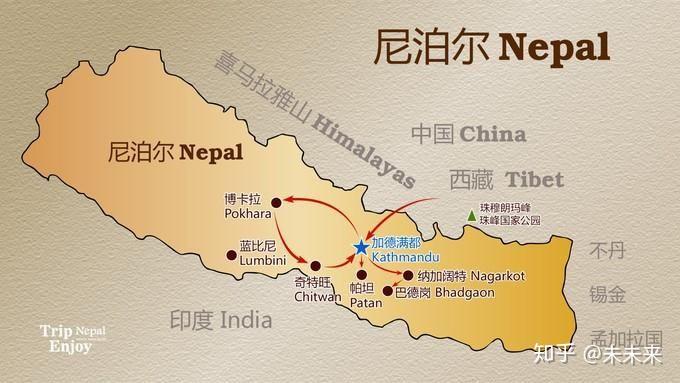 尼泊尔地理位置地图图片