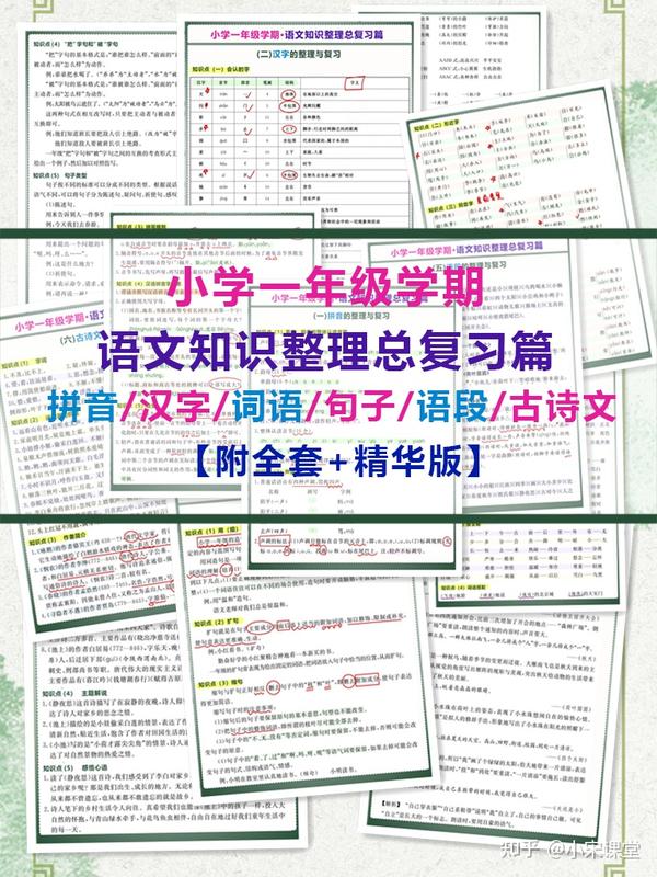 全考点 小学一年级 语文知识点整理复习 1升2必用 收藏好 知乎