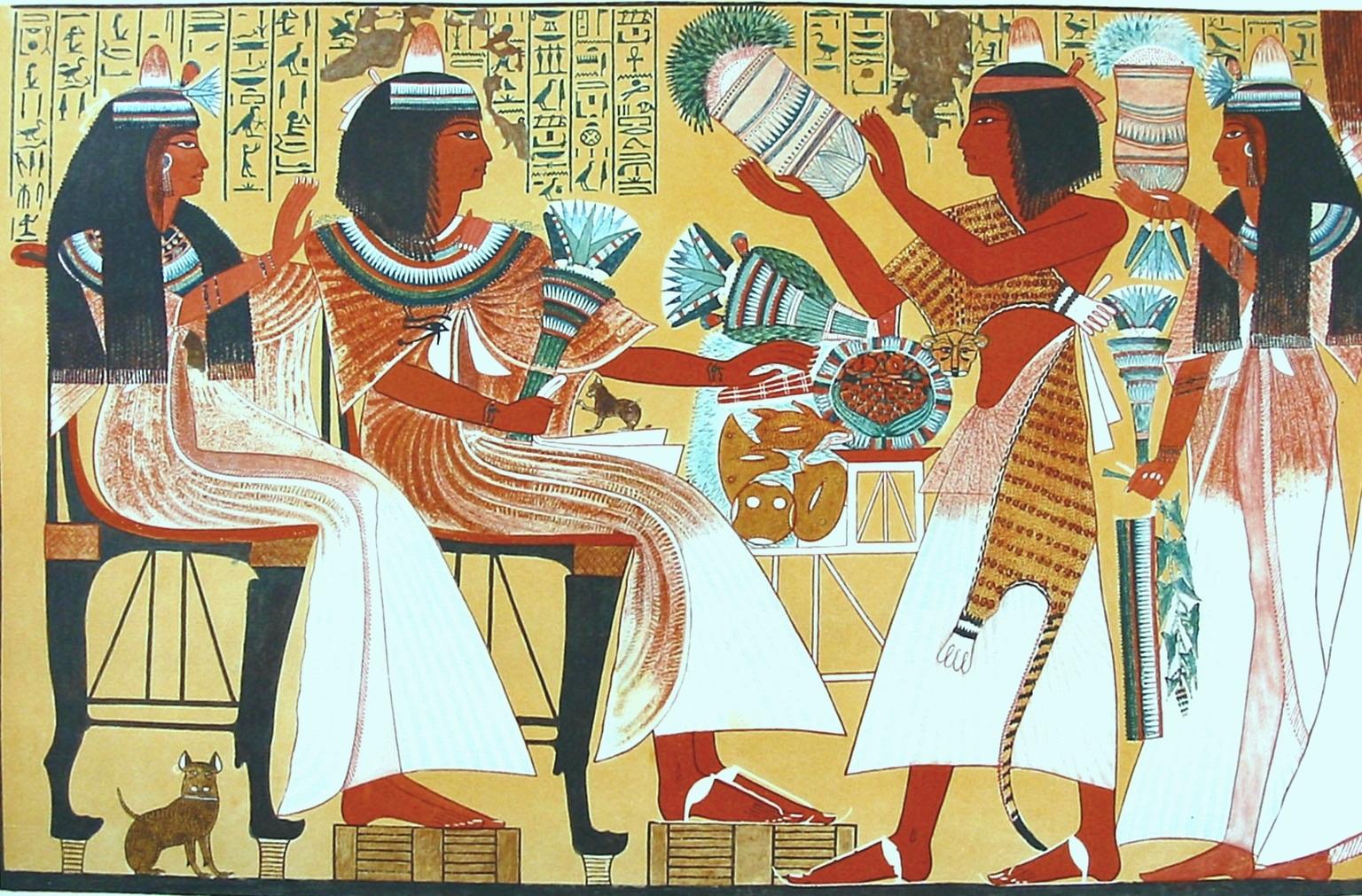埃及壁画简笔画涂色图片
