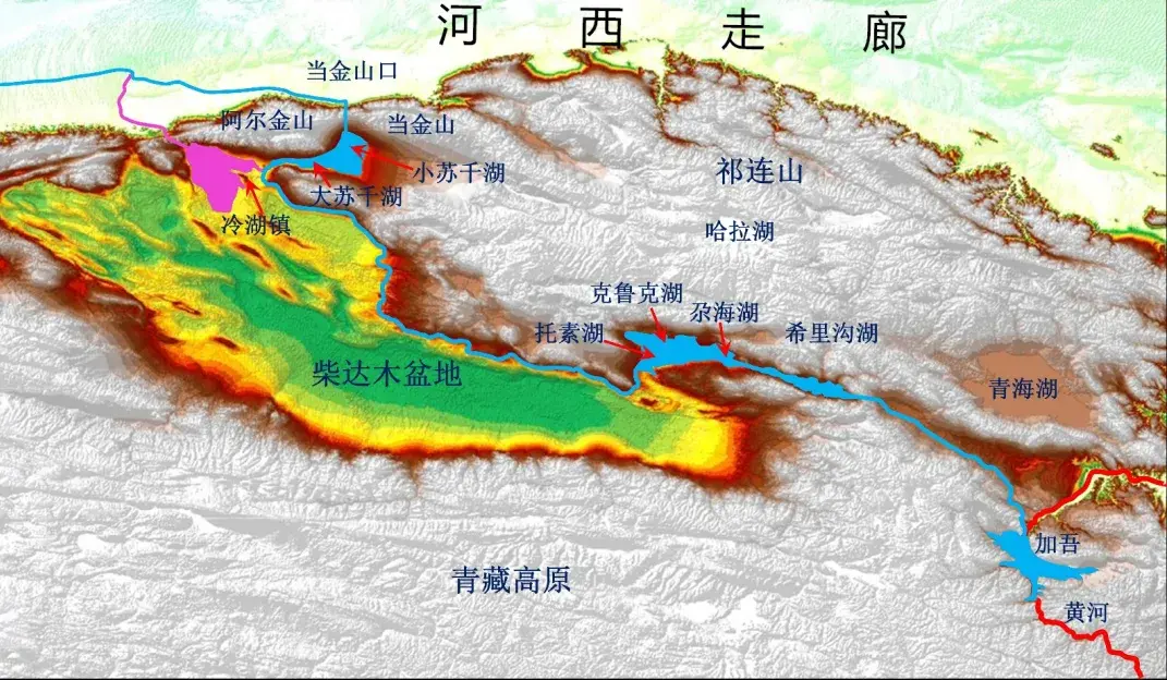 穿過祁連山和阿爾金山之間的當金山口就從柴達木盆地來到了河西走廊