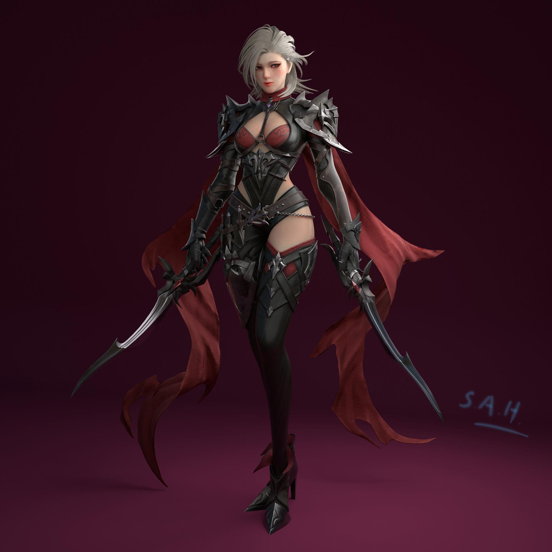 深夜学院线下班学员cg角色模型作品欣赏