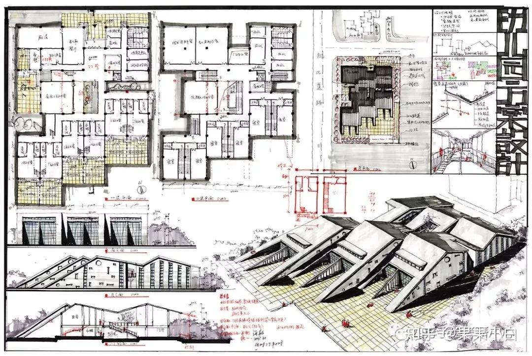 【建筑快题】免费领取500张精品分类建筑快题高清扫描版作品！建筑快题 - 知乎