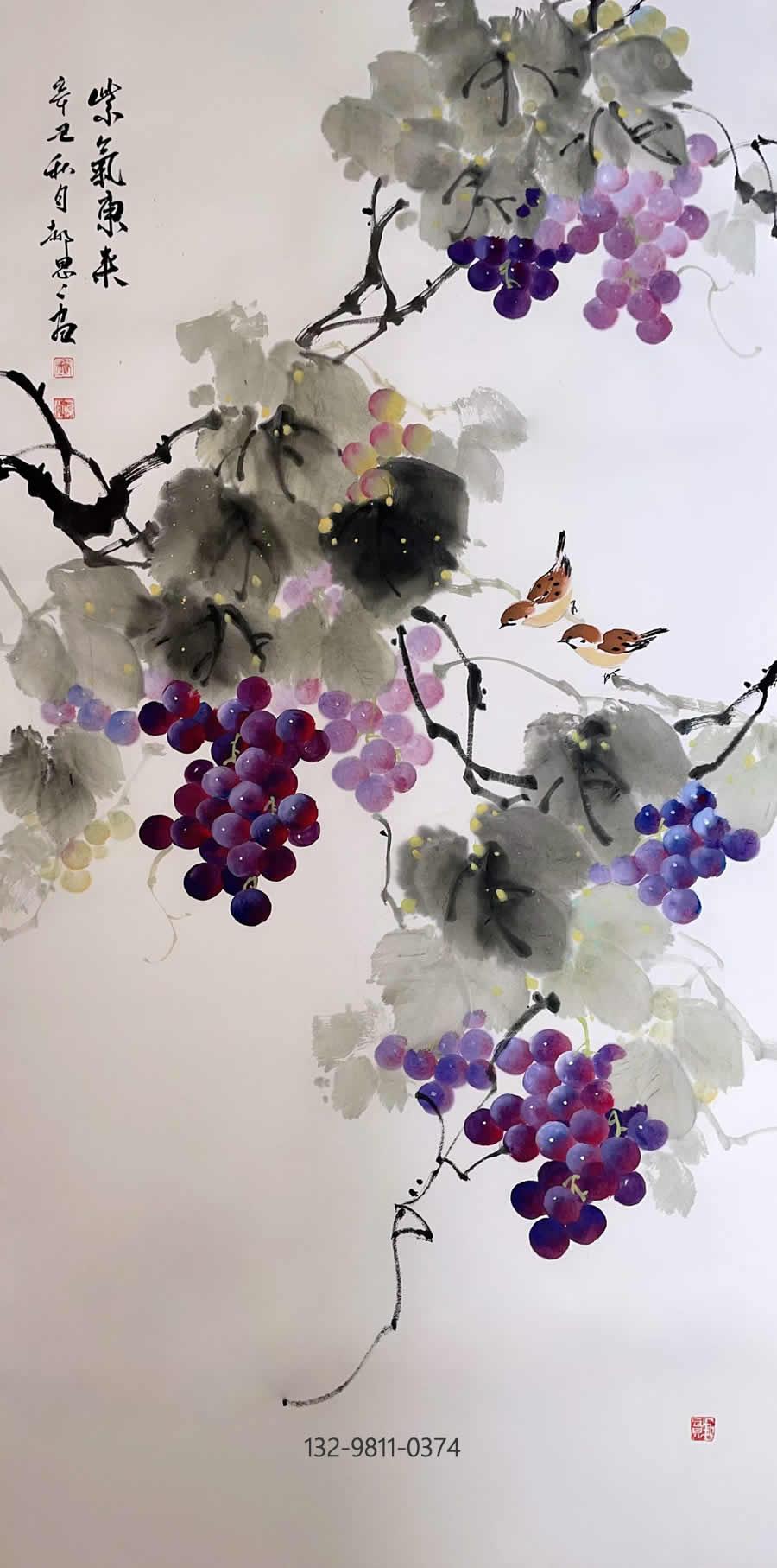 何家英得意弟子才女郝思思的写意葡萄赏析