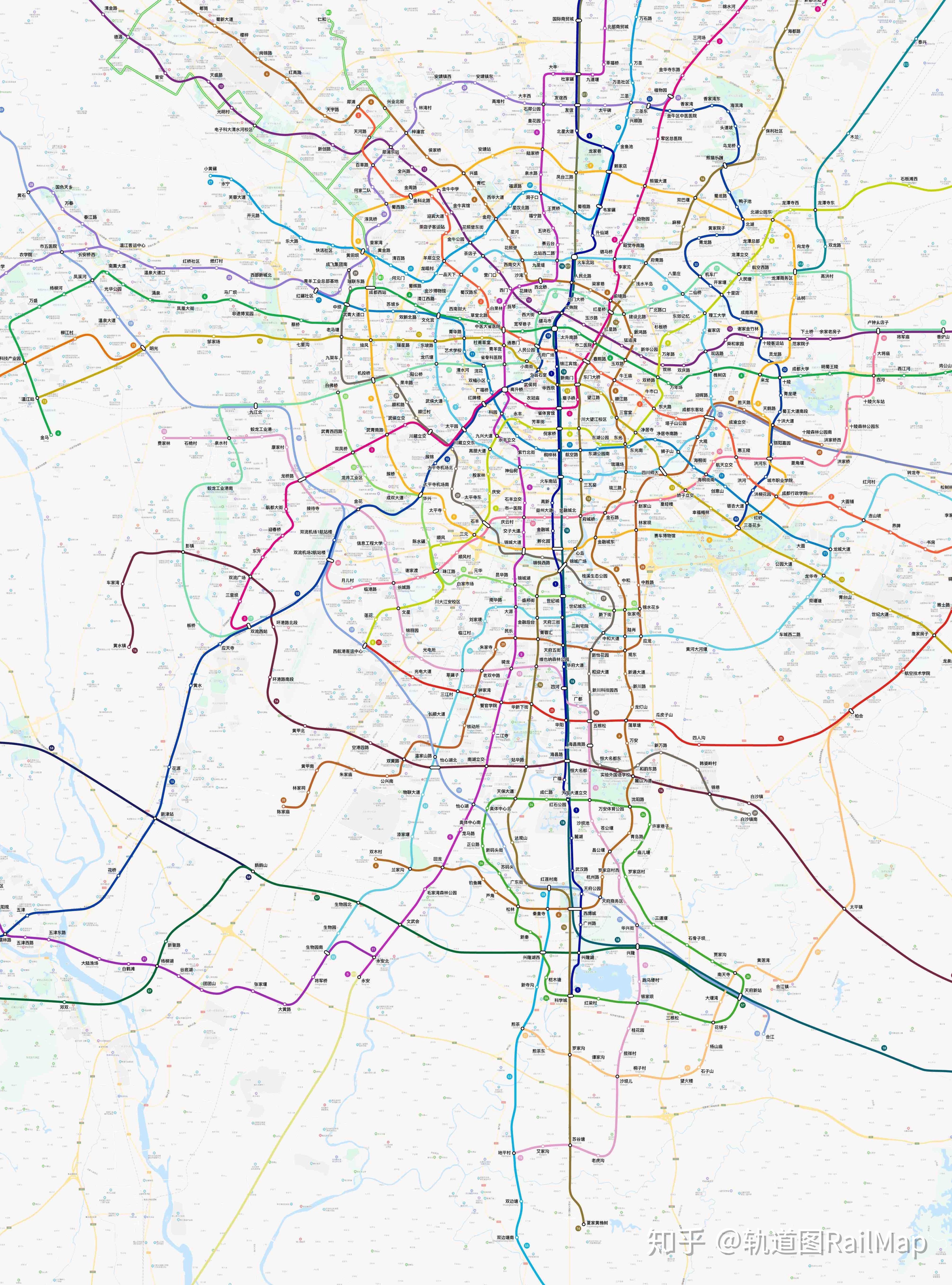 成都市轨道交通远期规划了地铁1～33号线和简阳