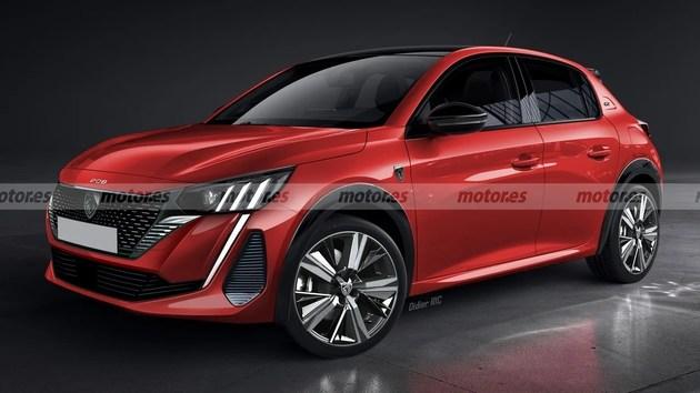 标致全新208渲染图曝光最具动感风的法系两厢车