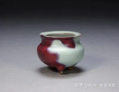 中国美術 鈞窯 紫斑釉 三足 双耳 香炉 高33.5cm(LC121) 钧窑三足炉型号规格- 京东